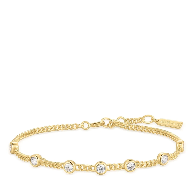 Ania Haie Armband 925er Sterlingsilber Round Stone gold