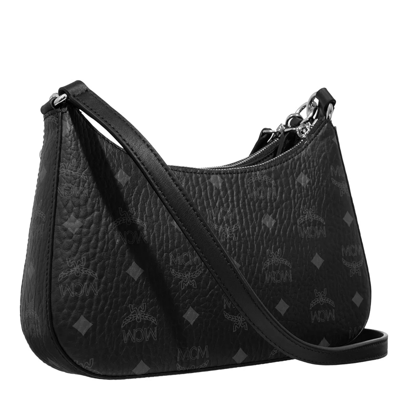 MCM Hobo Bag Aren Vi Thlr Mix Hobo Sml Bk, One Size Black(Image 3)
