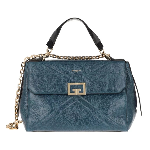 Givenchy ID Medium Bag Crackling Leather Oilblue Axelremsväska