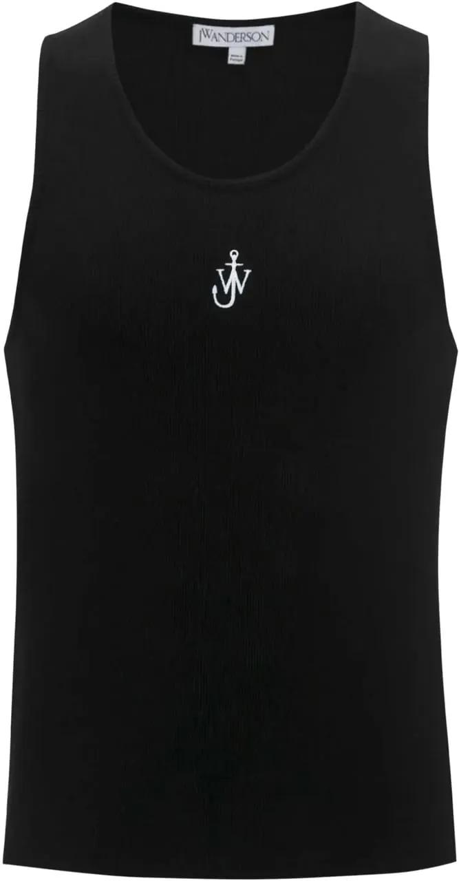 Thumbnail - J.W.Anderson - Anchor Embroidery Tank Top Black - Größe S - schwarz