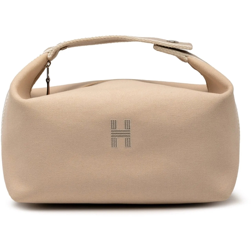 Hermès Necessaire Small Toile Bride A Brac Case braun