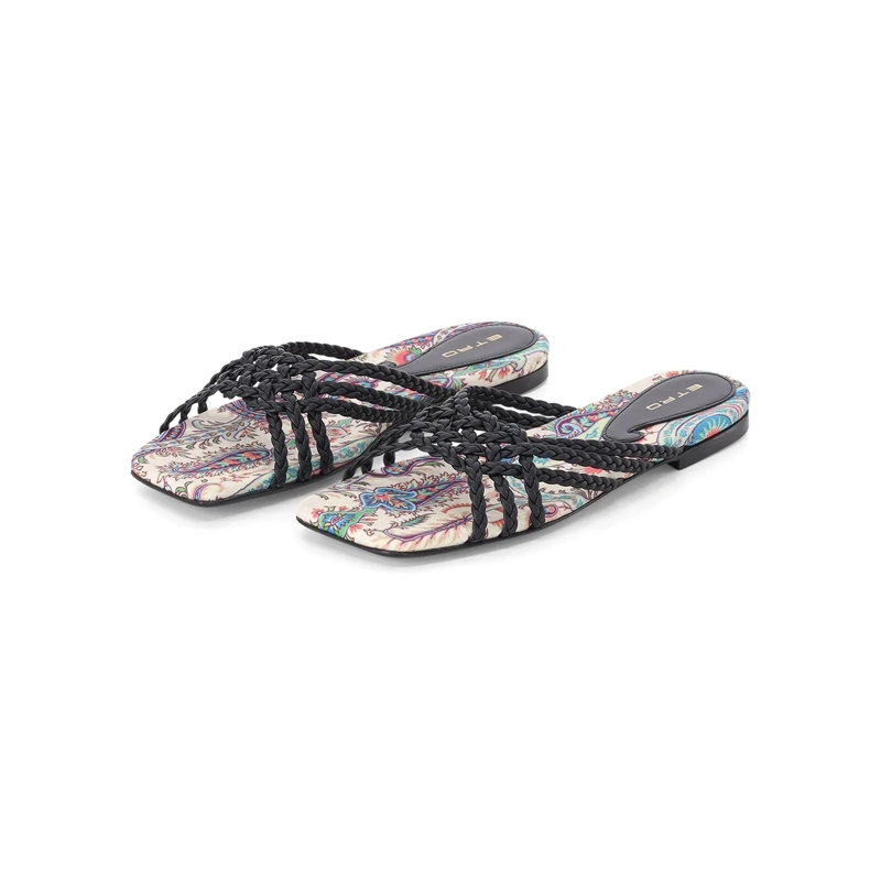 Etro Veterschoenen Sandalen aus Leder schwarz