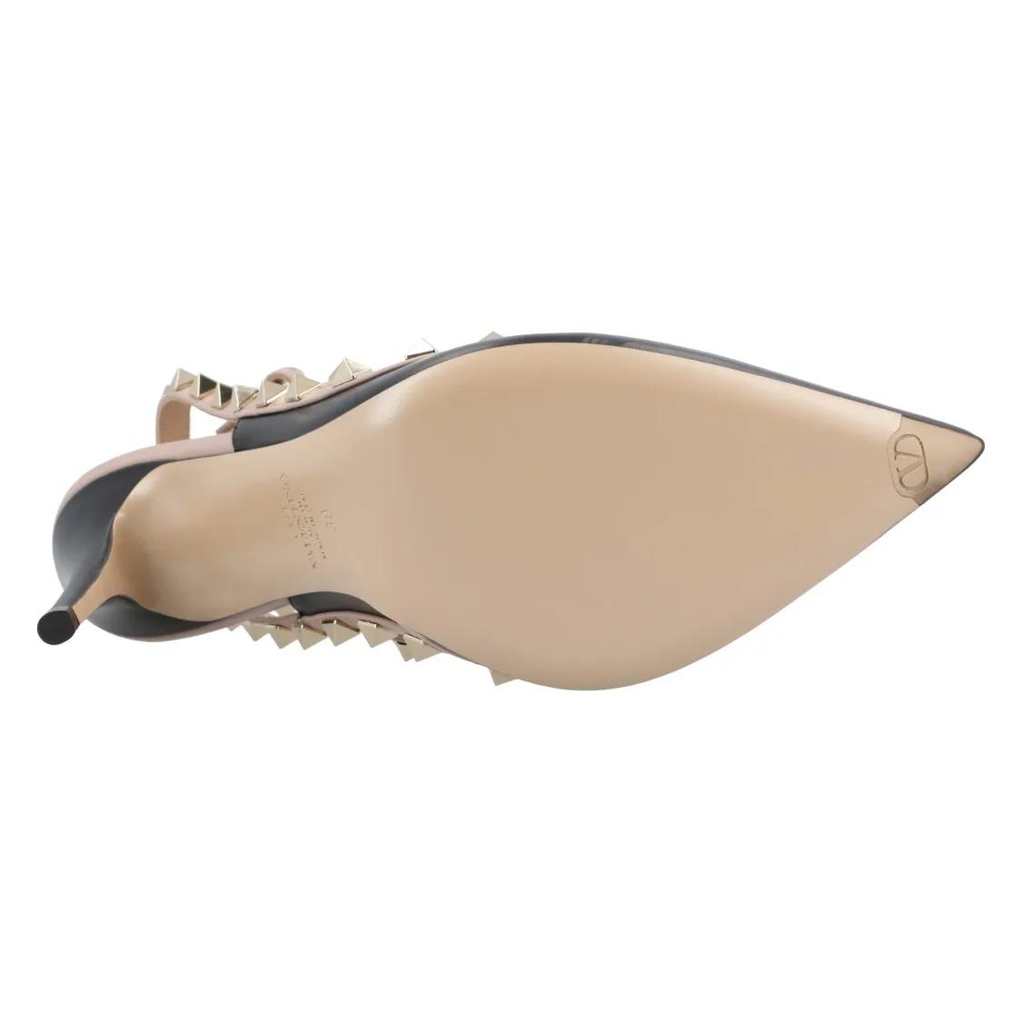 Thumbnail - Valentino Garavani Hohe Schuhe - Leather Gold-Tone Rockstud Black - Gr. 38 (EU) - in Schwarz - für Damen