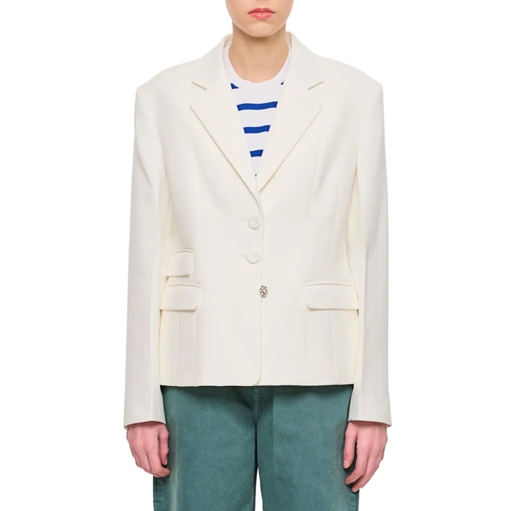 ボトムスその他 Wales Bonner Classic Fitted Jacket With Cut-Outs Wales Bonner Classic Fitted Jacket With Cut-Outs White | Blazer