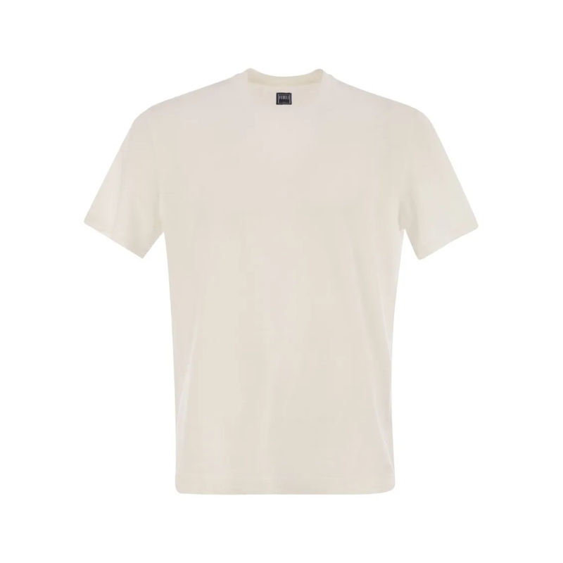 Fedeli T-shirt Stretch Linen Short-Sleeved T-Shirt White