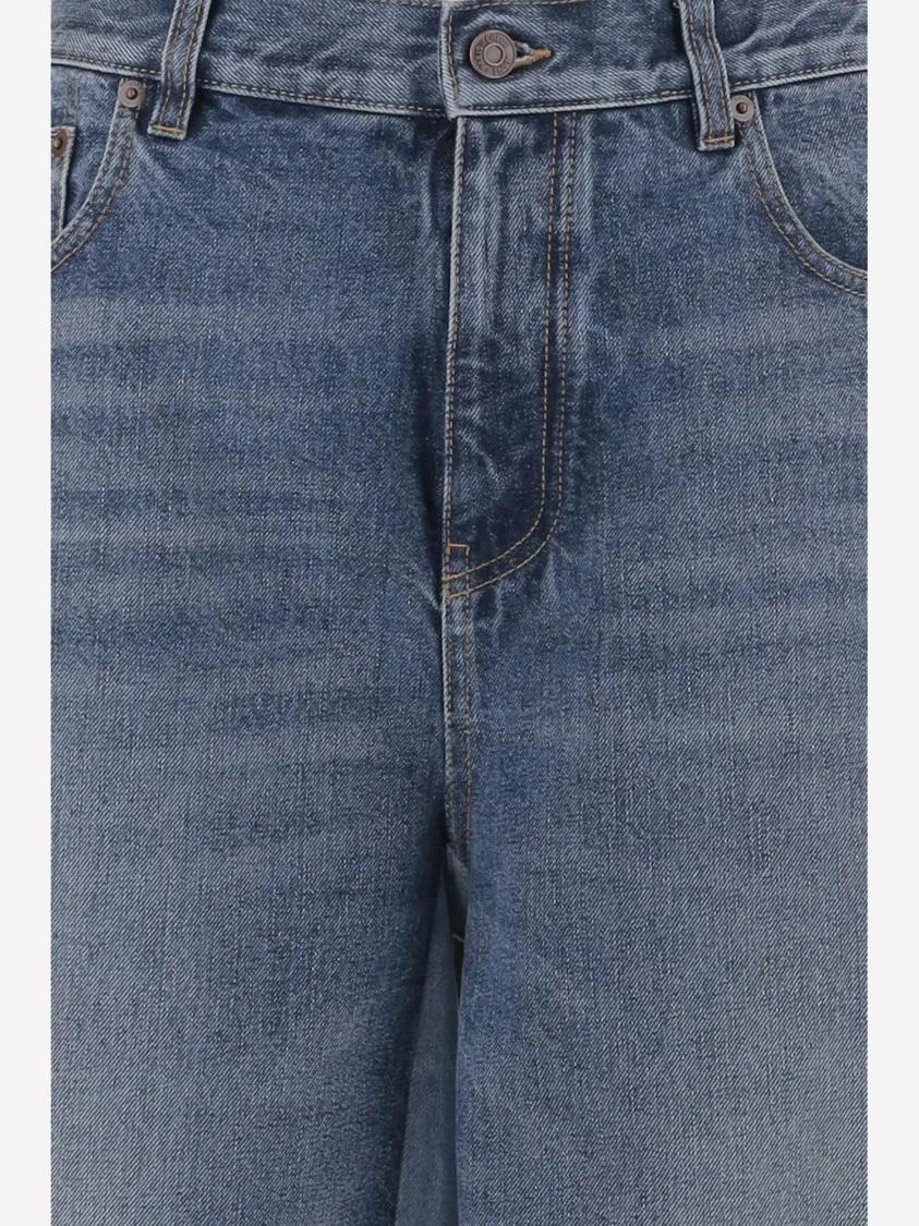 Chloé Patchwork Denim Bermuda Shorts Blue | Short décontracté