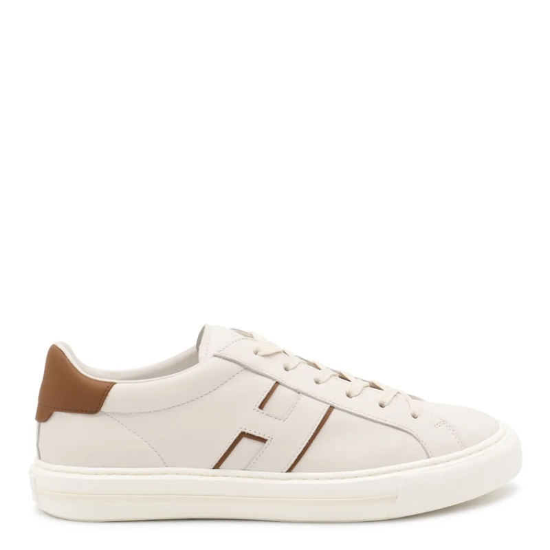 Hogan Lage-top sneaker White And Brown Leather H691 Sneakers White