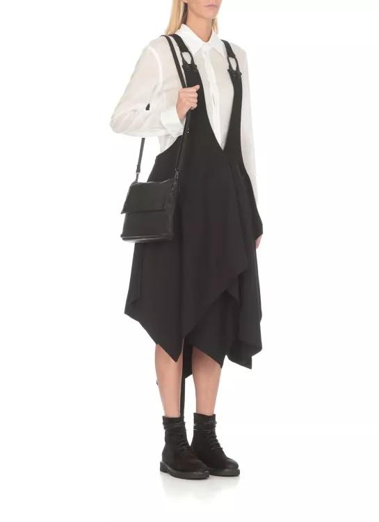 Yohji Yamamoto Shoppers Leather Shoulder Bag in zwart