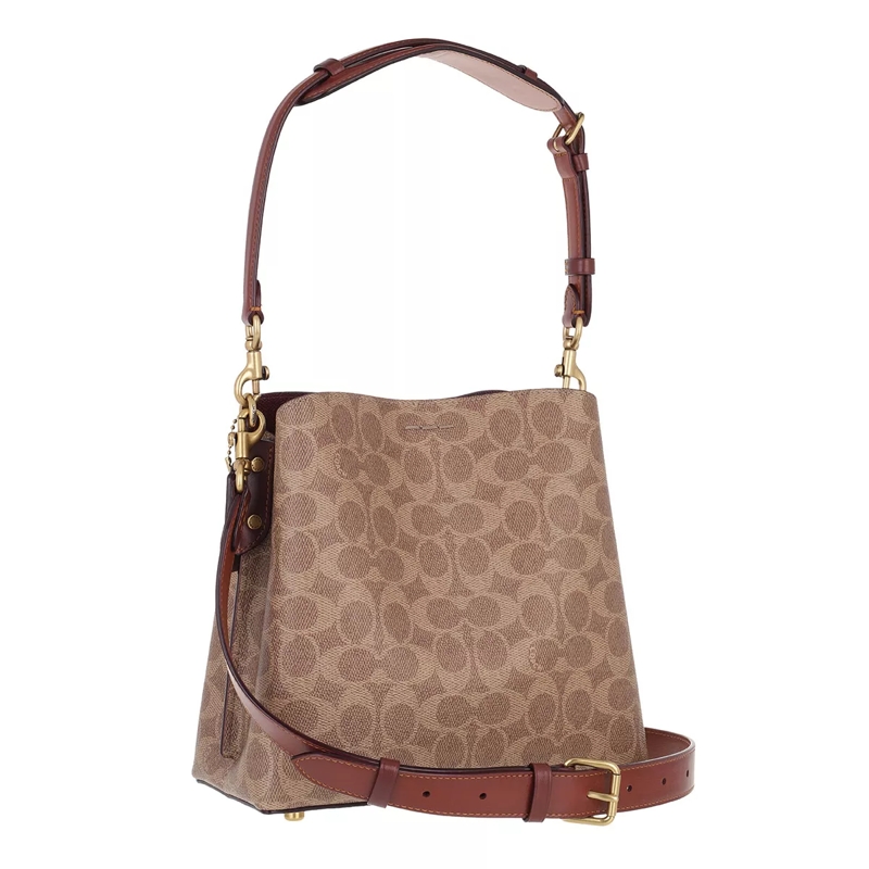 Coach Bucket Bag Coated Canvas Signature Willow Bucket Bag 21 Tan Rust(Image 4)