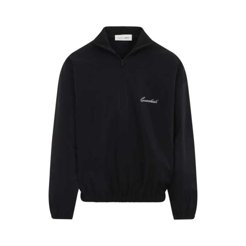 FEAR OF GOD  Half-Zip Black Sweatshirt With Embroidered Logo Black