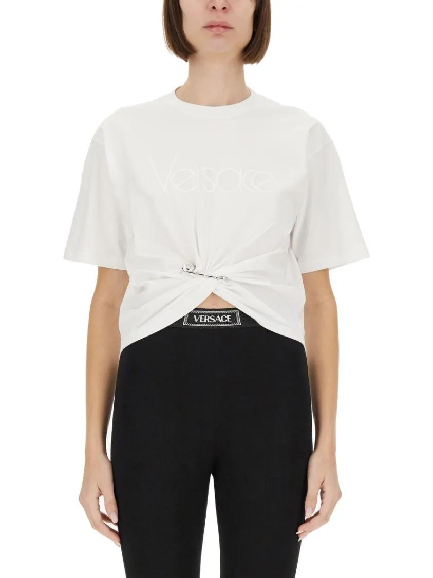 Thumbnail - Versace - "1978 Re-Edition Safety Pin" T-Shirt - Größe 40 - weiß