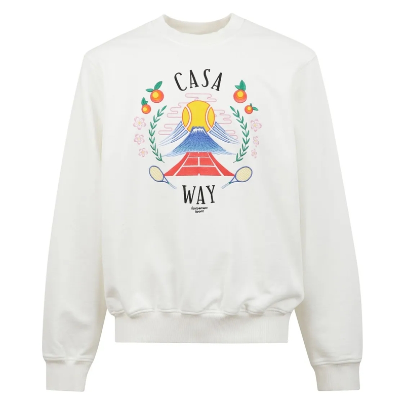 Casablanca  Crewneck Embroidered Sweatshirt White