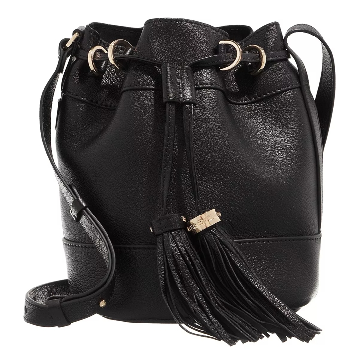 Black bucket shop shoulder bag