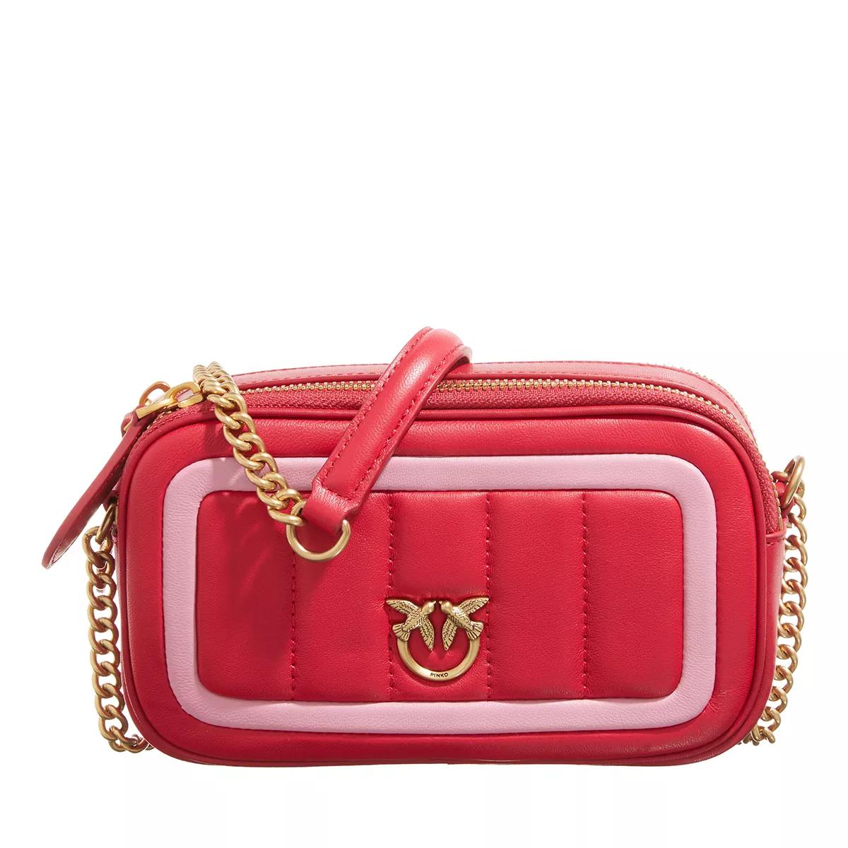 PINKO Camera Case Rosso/RosaAntique Gold Crossbody Bag