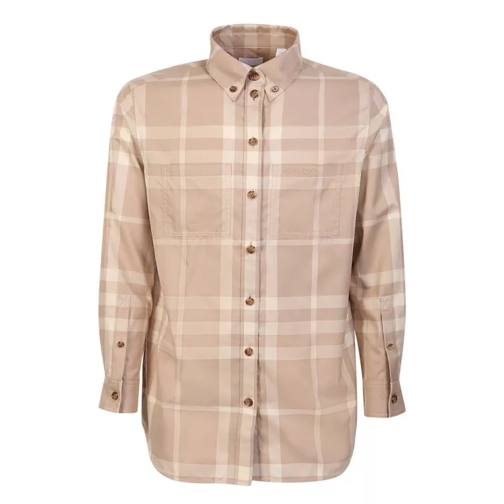 Burberry Beige Shirt With Vintage Check Pattern Brown 