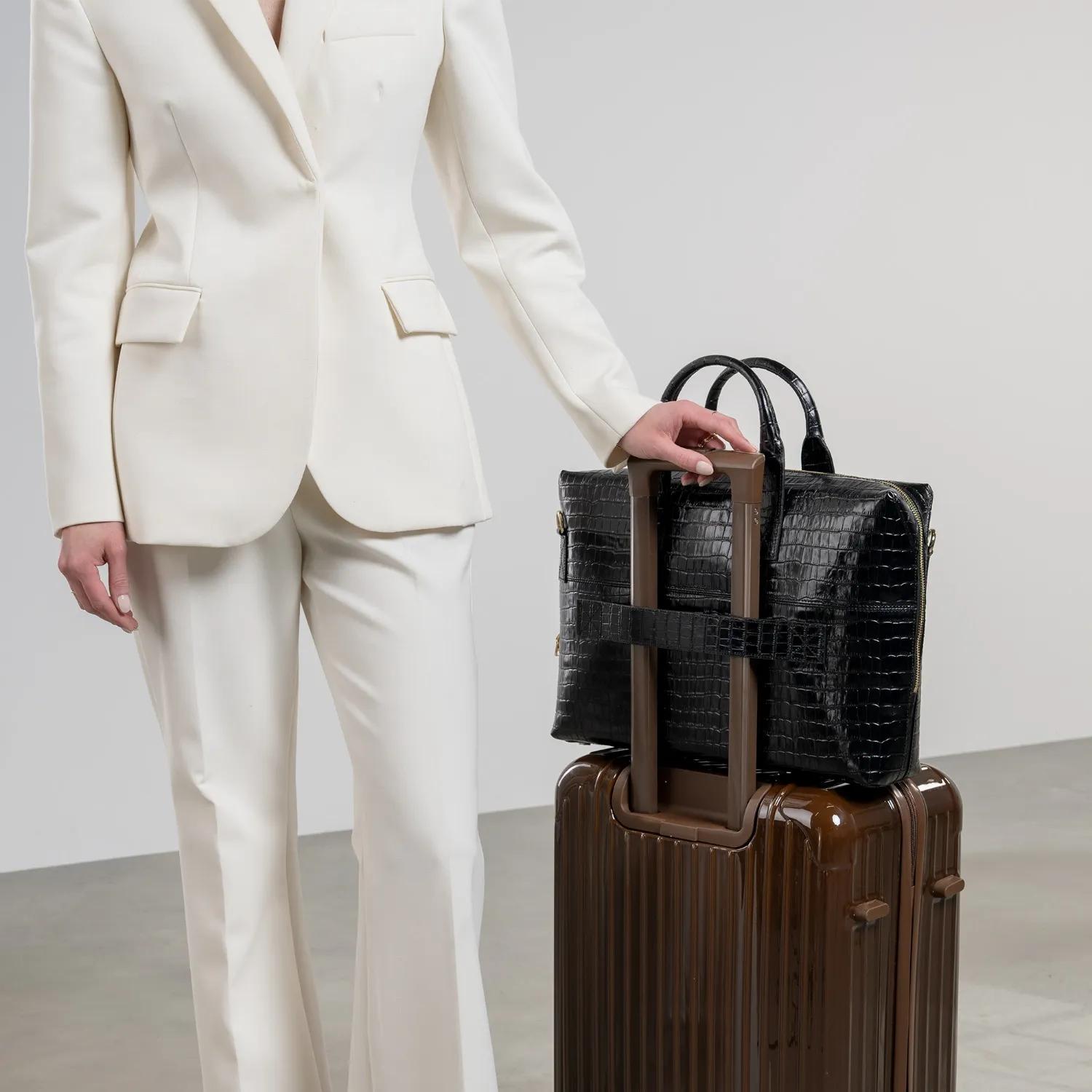 Thumbnail - Isabel Bernard Aktentaschen - Honoré Anique croco black calfskin leather handbag - Gr. unisize - in Schwarz - für Damen