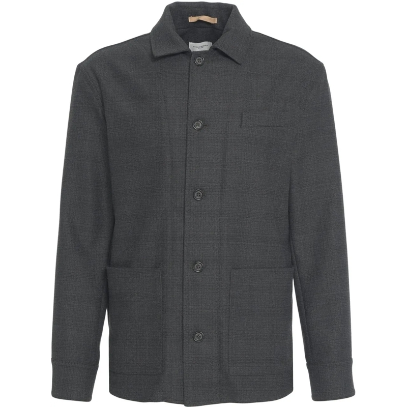 Paolo Pecora T-shirt Glencheck overshirt grau