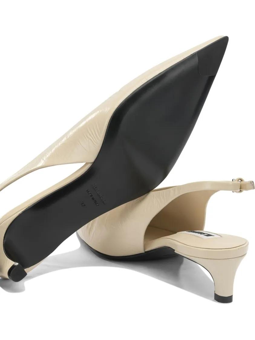 Thumbnail - Jil Sander Hohe Schuhe - Pointed Toe Leather Slingbacks - Gr. 41 (EU) - in Beige - für Damen