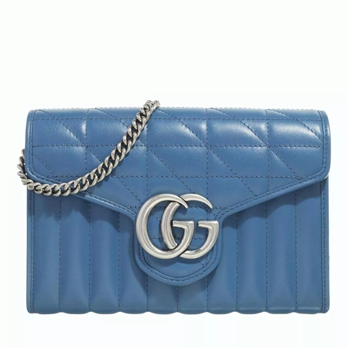 Gucci GG Marmont Mini Bag Clear Blue Wallet On A Chain