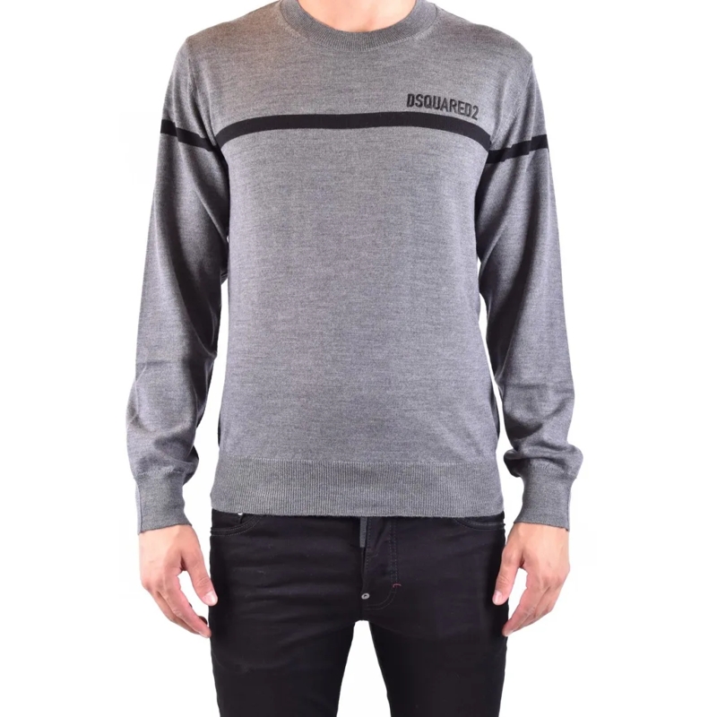 Dsquared2 Top met lange mouwen Contrast Stripe Knit Top In Grey Grey