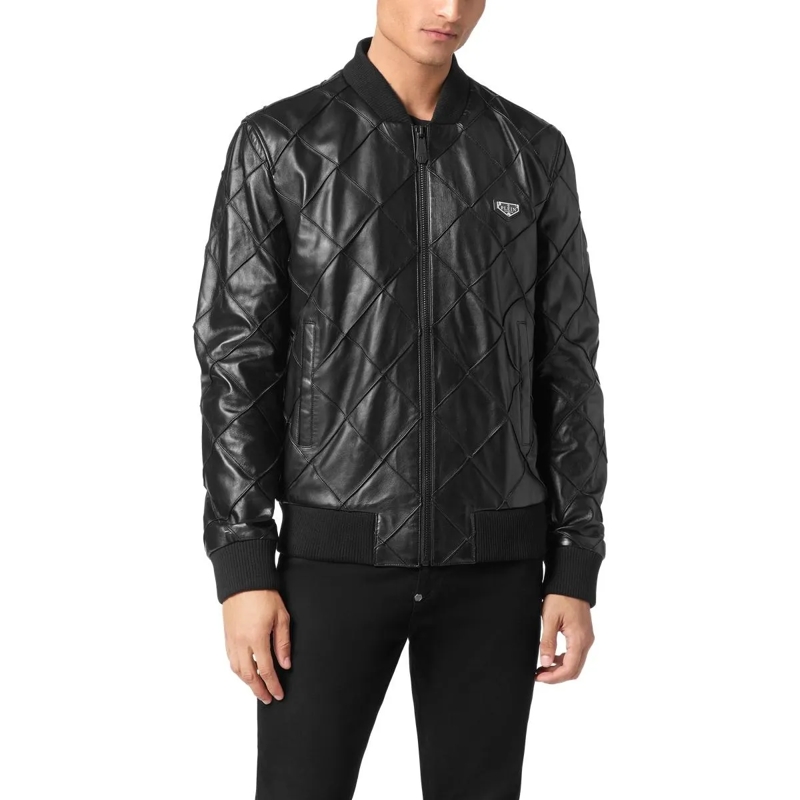 Philipp Plein Bomberjacke Leder-Bomber schwarz(Image 2)