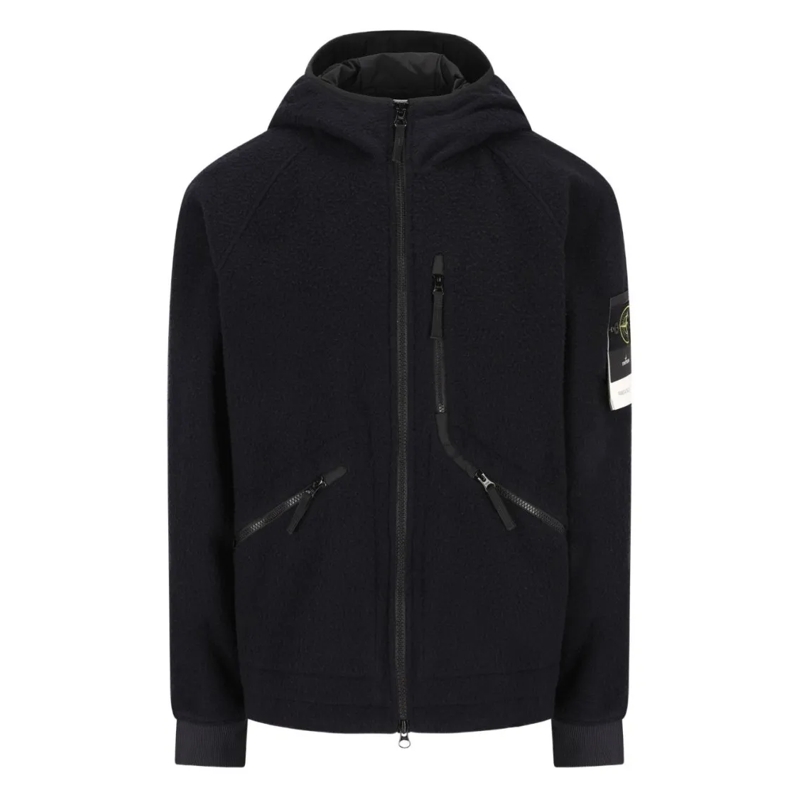 Stone Island Daunenjacke Navy Polyurethane Jacket Black
