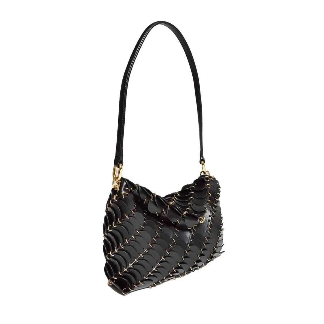 Paco Rabanne Hobo bags Black Leather Paco Shoulder Bag in zwart