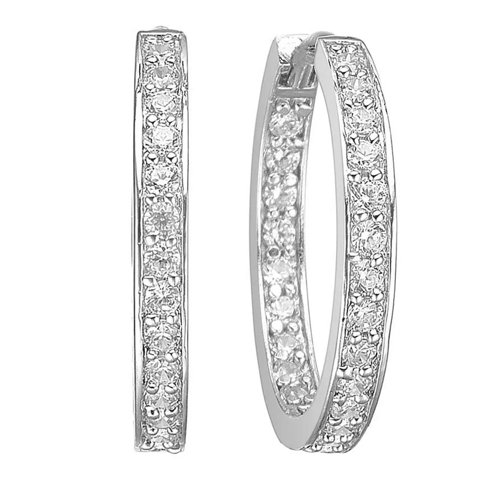 Sif Jakobs Jewellery Corte Earrings White Zirconia 925 Sterling Silver Orecchini a cerchio