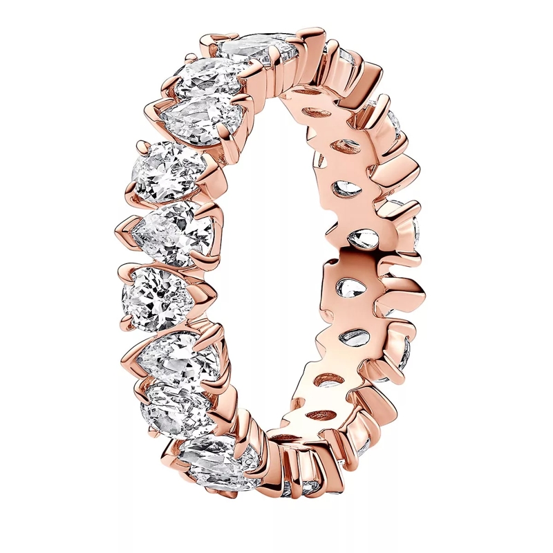 Pandora Ring 14k Rose gold-plated ring withcubic zirconia Clear