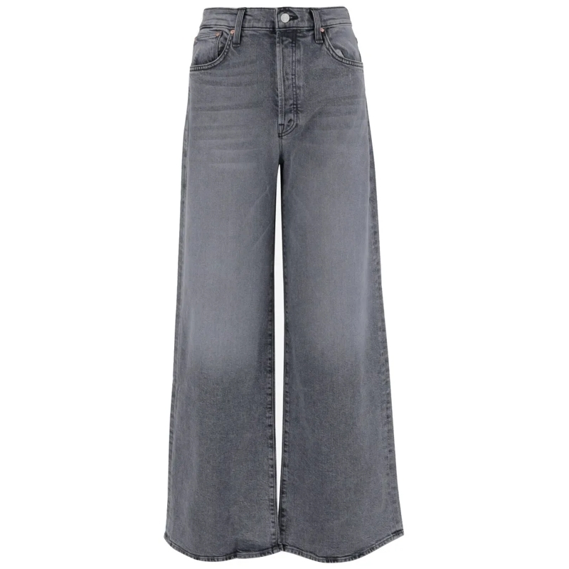 Mother Jeans Wide Leg Stretch Cotton Jeans Grey