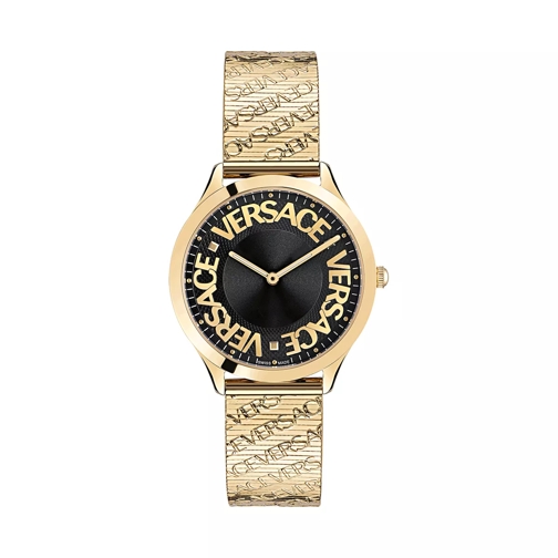 Versace Logo Halo Gold-Tone Quartz Watch