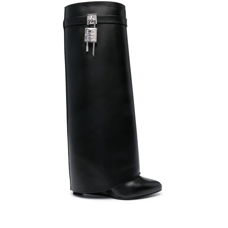 Givenchy Bottes Knee-High Wedge Boots Black