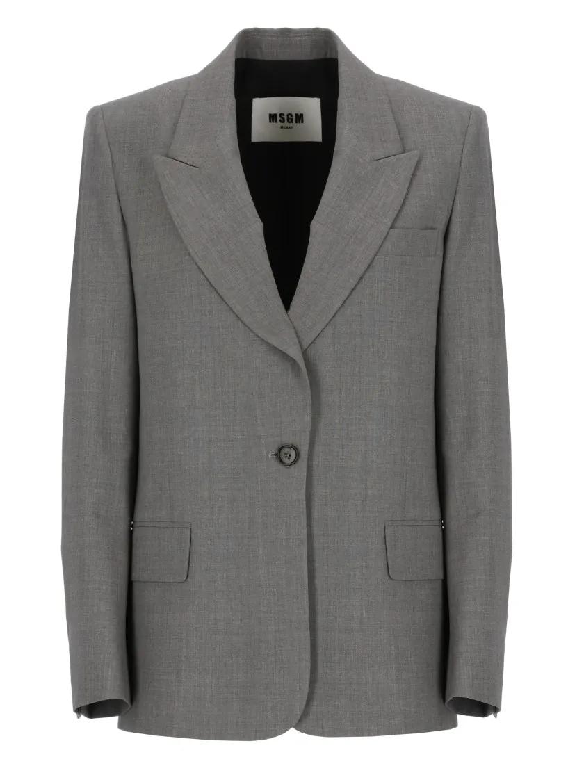 MSGM - Virgin Wool Blazer - Größe 40 - grau