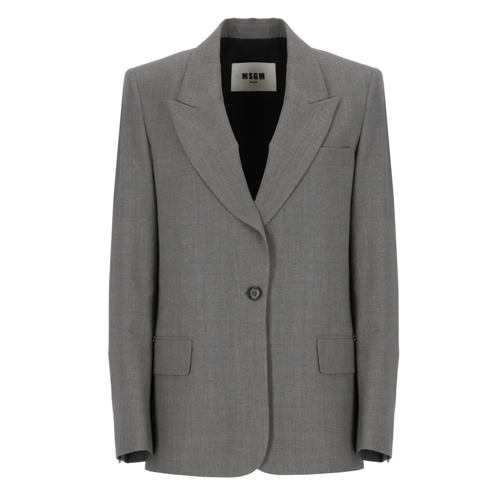 MSGM Blazer Virgin Wool Blazer Grey