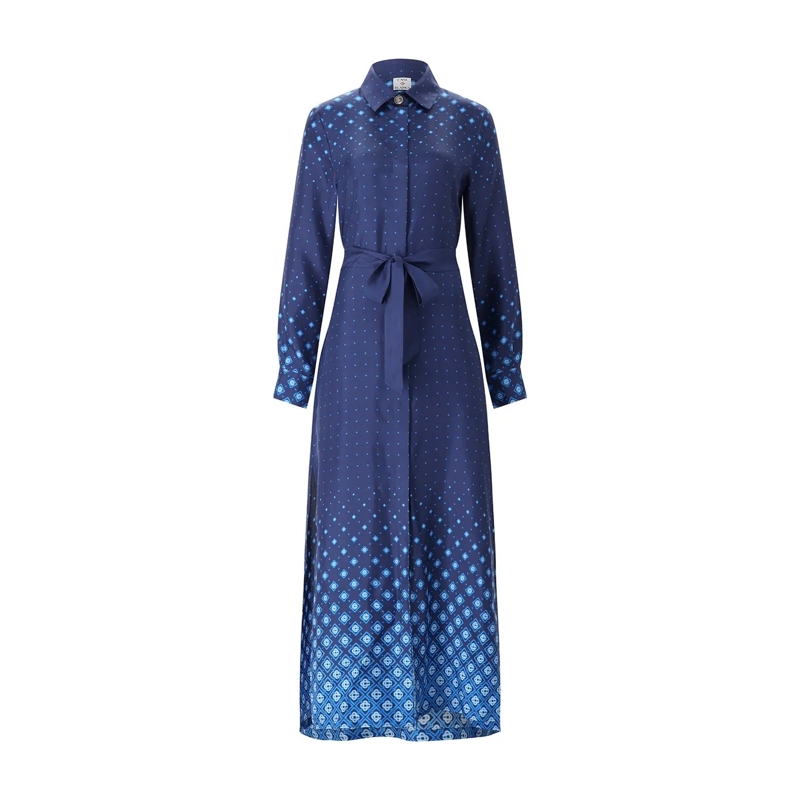 Casablanca Midikleid Midikleid aus Seide blau