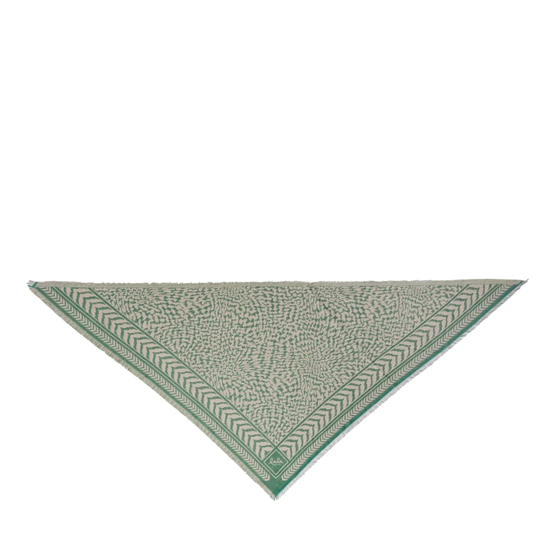 Lala Berlin Écharpe en laine Triangle Anmye Green/Sand