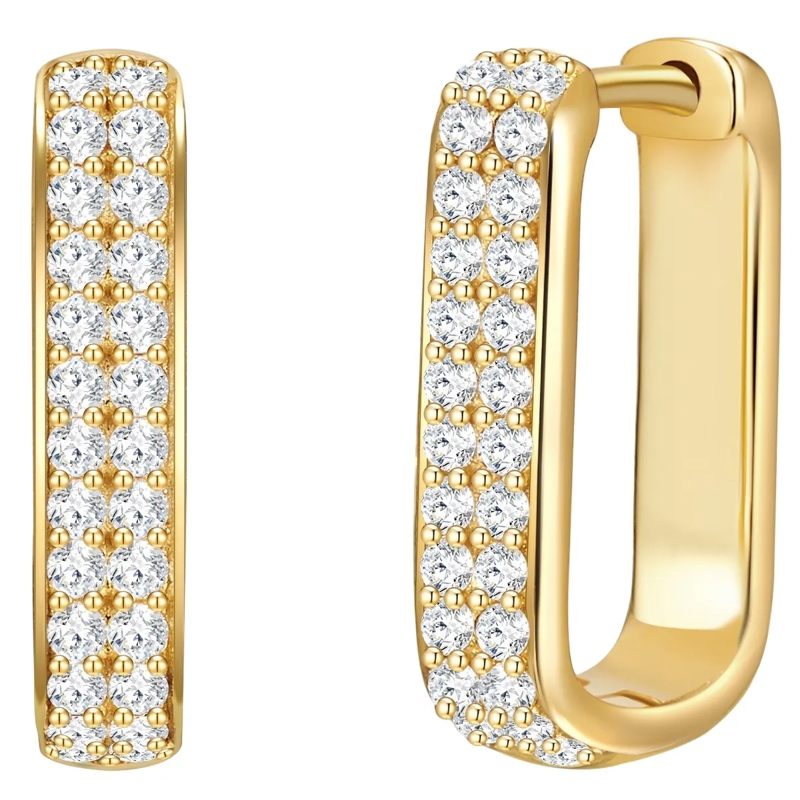 Glanzstücke München Ohrhänger Sterling Silber Creolen Zirkonia gold