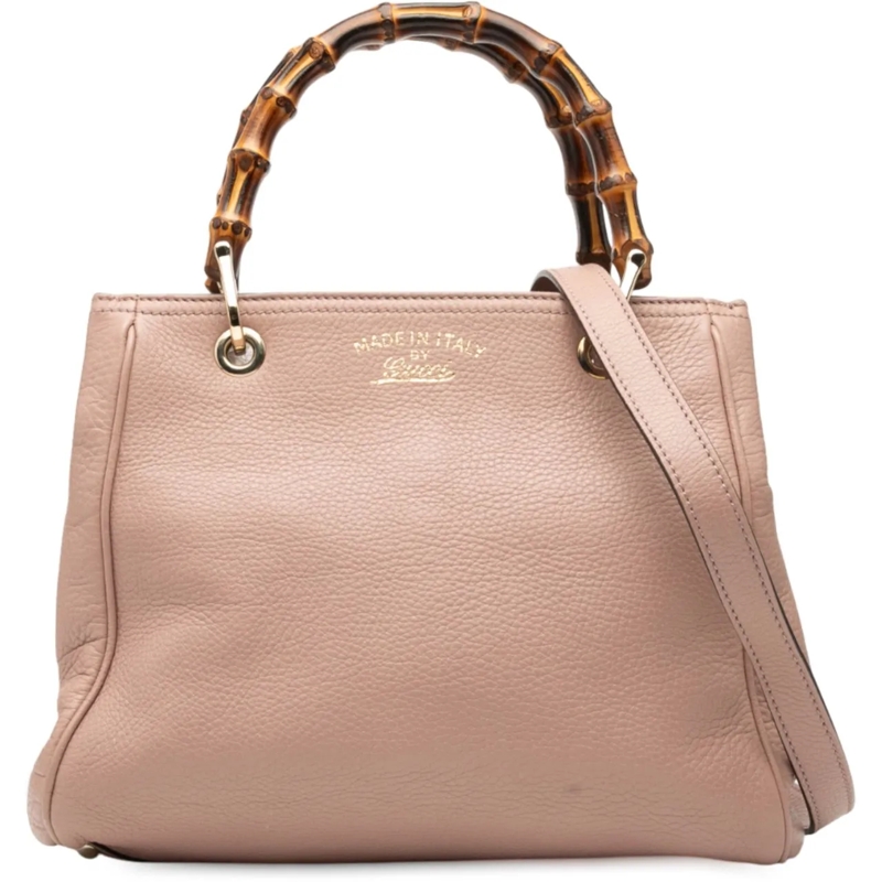 Gucci Sac à bandoulière Small Calfskin Bamboo Shopper Satchel rose