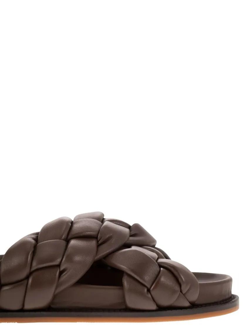 Thumbnail - Fabiana Filippi Sandalen - Braided Leather Fussbett Sandal - Gr. 36 (EU) - in Braun - für Damen