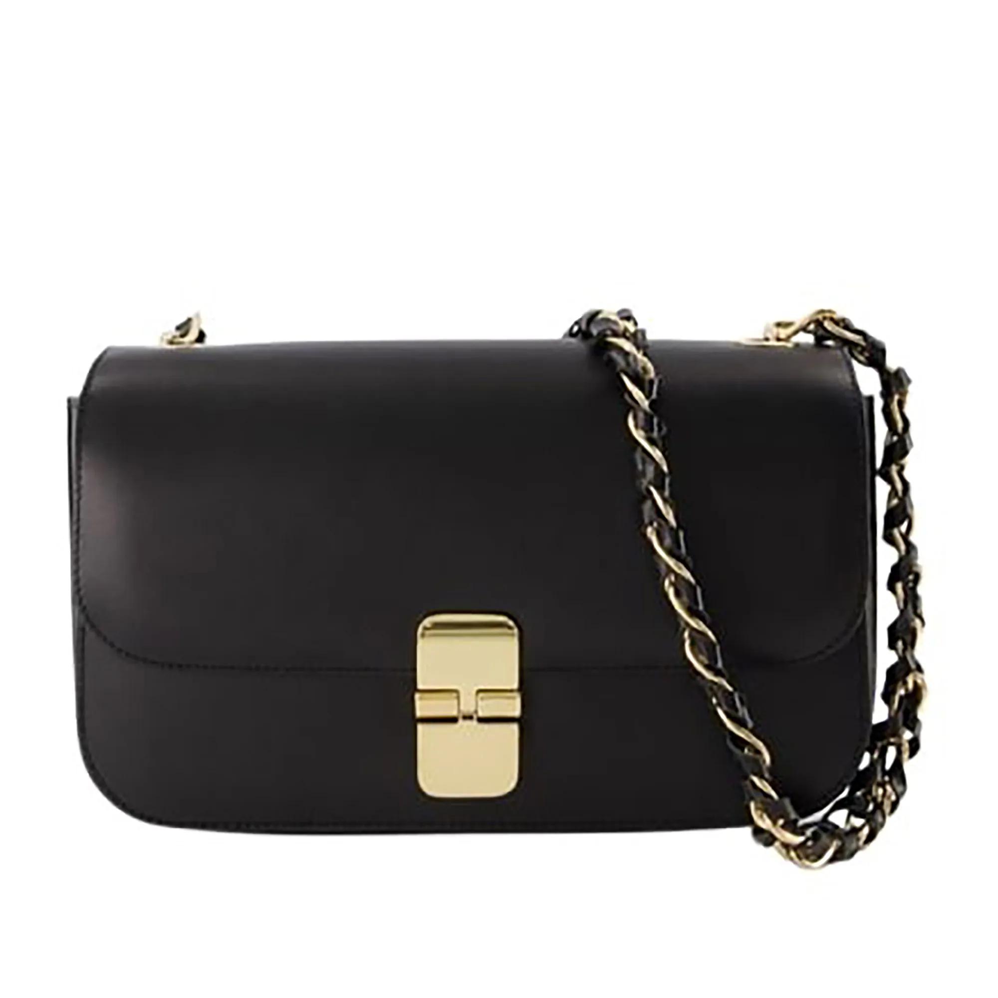 A.P.C. Grace Baguette Chaine Bag Leather Black Black Schultertasche