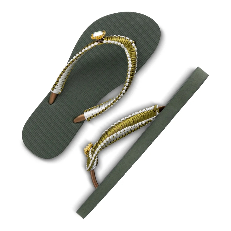 UZURII Flip Flops flip flop Green Macrame Switch dunkel-grün(Image 20)