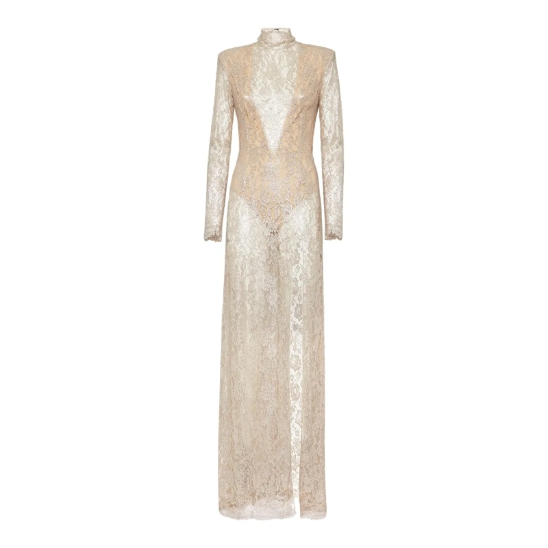 Philipp Plein Maxikleid Lace Long Dress rose