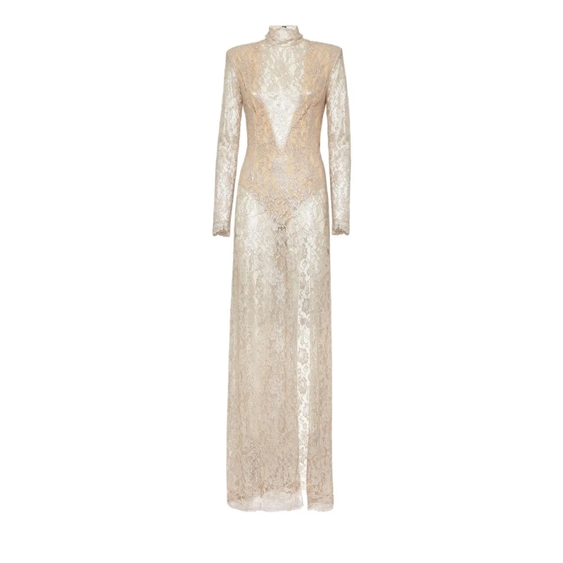 Philipp Plein Maxikleid Lace Long Dress rose