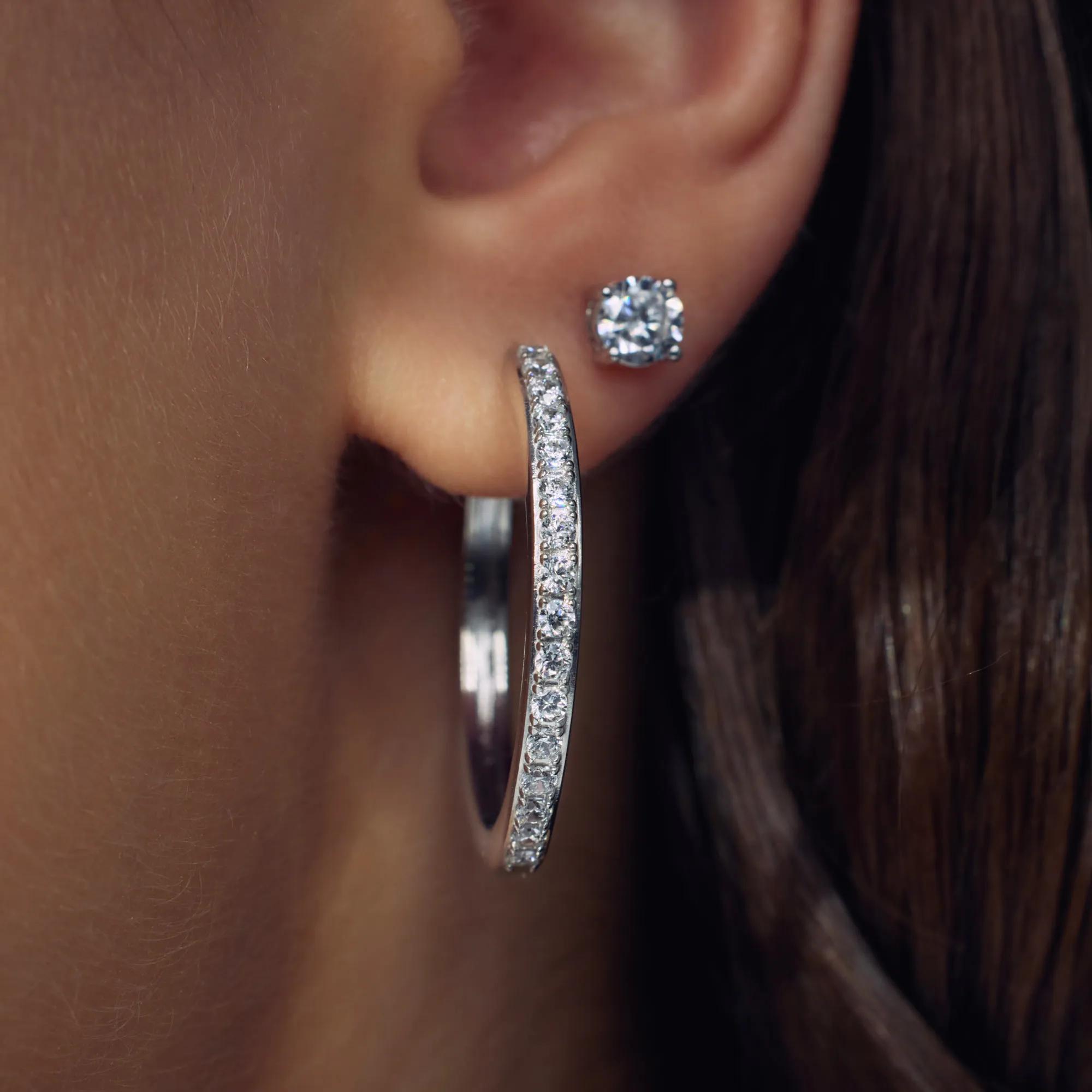 Thumbnail - Parte Di Me Ohrringe - Santa Maria della Base 925 sterling silver hoop ea - Gr. unisize - in Silber - für Damen