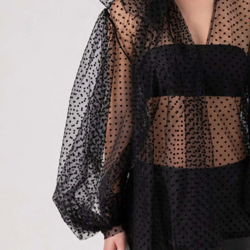 Helene Galwas Bluse Bluse aus Tüll JESSY schwarz(Image 4)