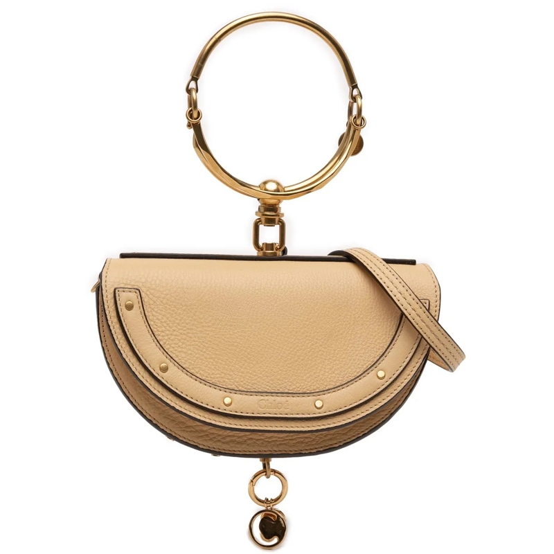 Chloé Schultertasche Leather Nile Bracelet Minaudiere braun