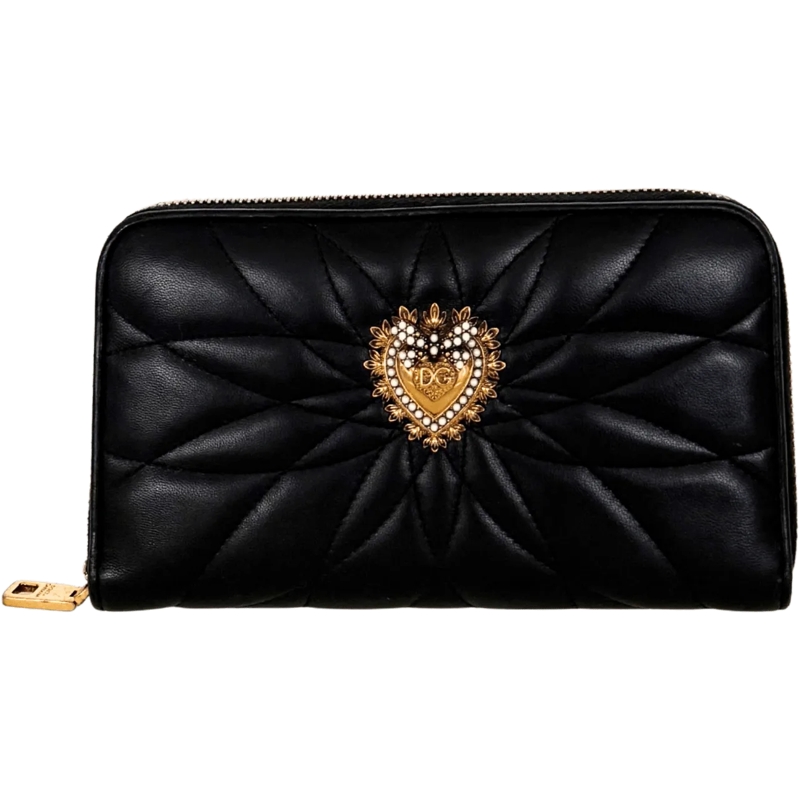 Dolce&Gabbana Geldbörse Dolce & Gabbana Devotion Geldborse Schwarz / sehr  schwarz