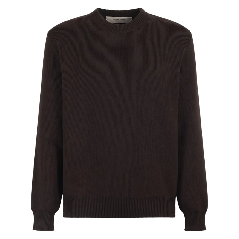 Golden Goose Pull Regular Fit Organic Cotton Knit Sweater Black