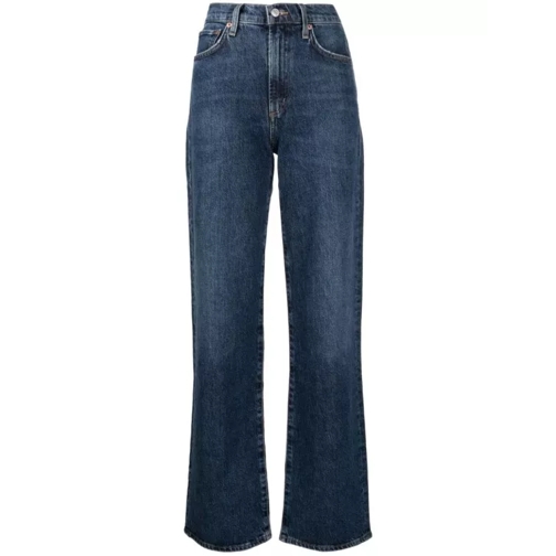 Agolde Harper Straight-Leg Blue Denim Pants Blue 