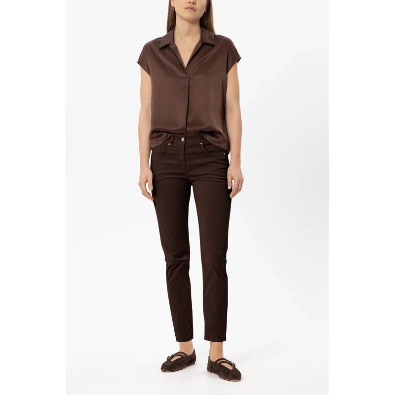 Luisa Cerano Skinny-Leg-Jeans High-Stretch-Colour-Denim marone(Image 2)